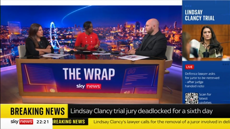 Broadcast still at 21m. Sky News, The Wrap With Anna Botting, 3 September 2026.