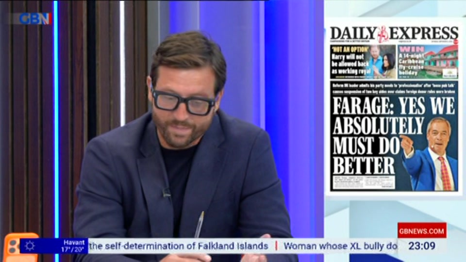 Still from GB News at 9:00