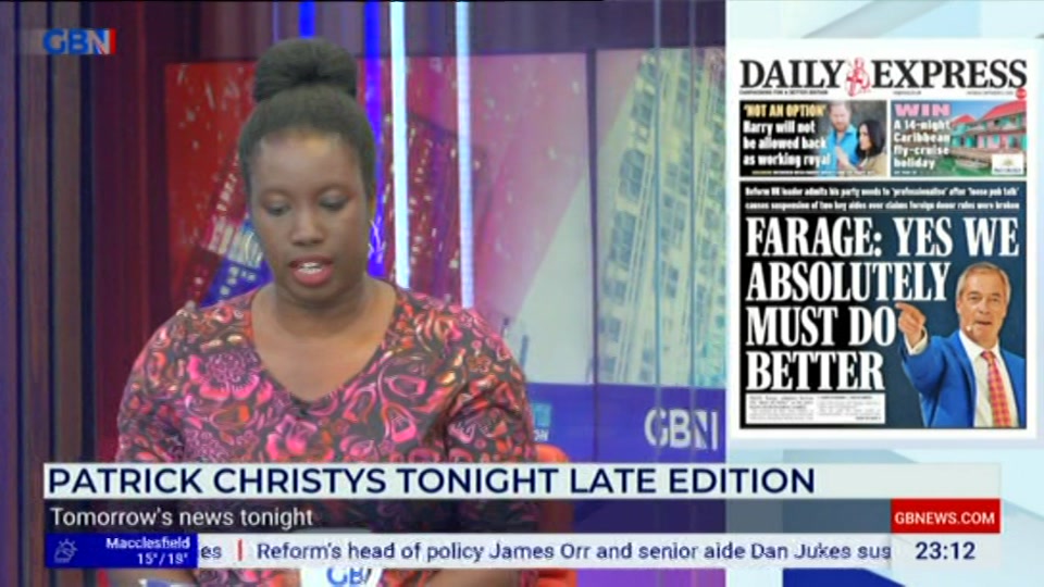 Still from GB News at 12:30