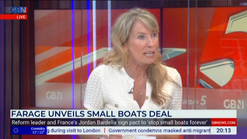Broadcast still at 13m. GB News, New: The Saturday Five Extra, 5 September 2026.