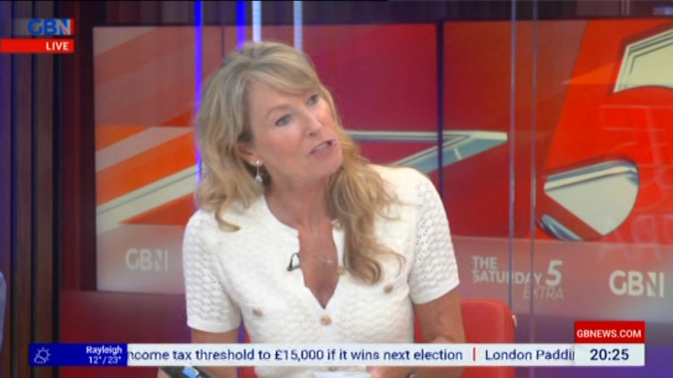 Broadcast still at 25m. GB News, New: The Saturday Five Extra, 5 September 2026.
