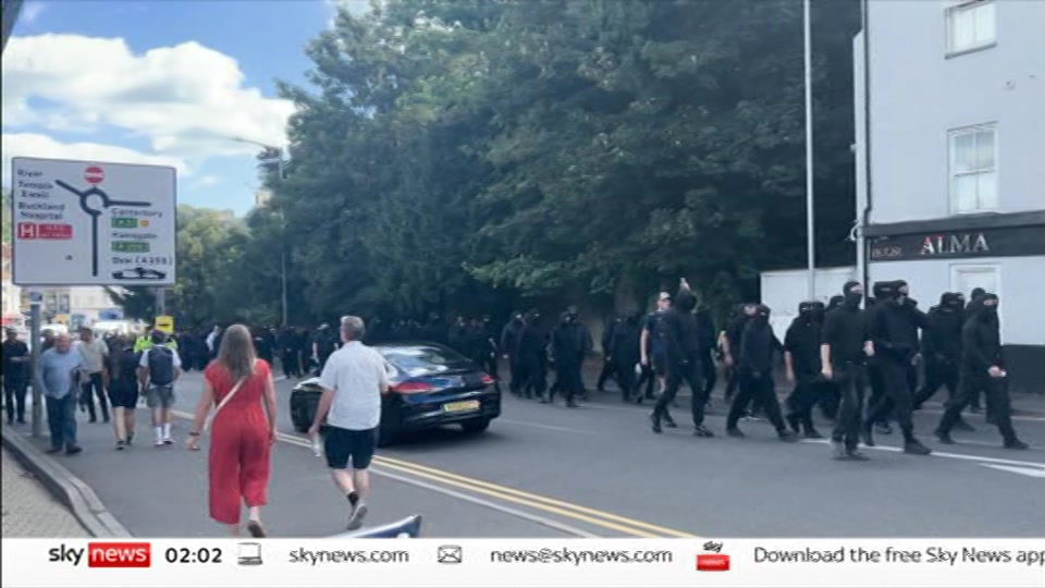 Broadcast still at 2m 30s. Sky News, 6 September 2026.