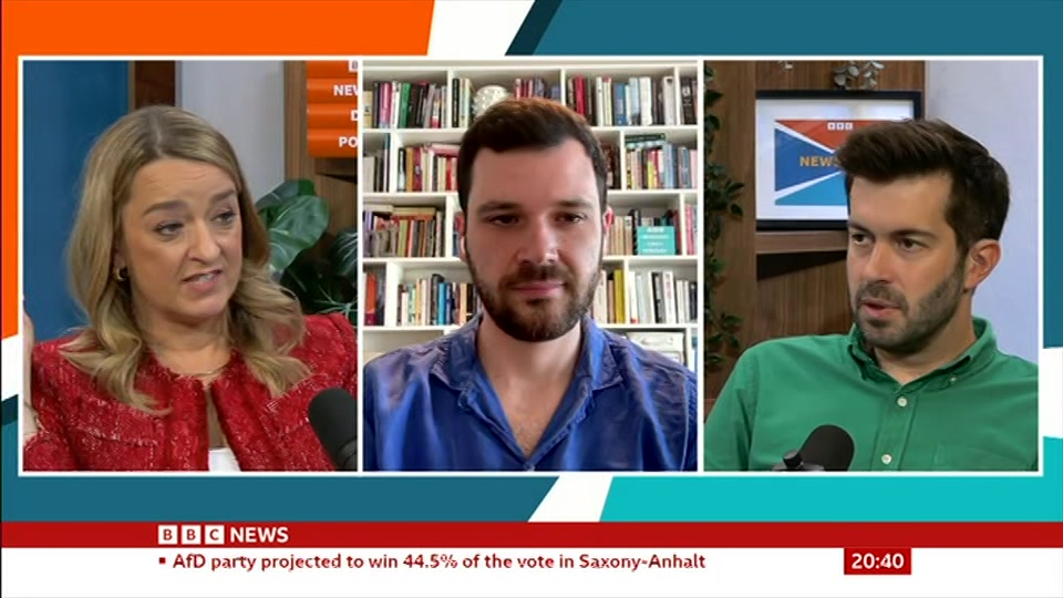 Broadcast still at 10m. BBC News, Newscast, 6 September 2026.
