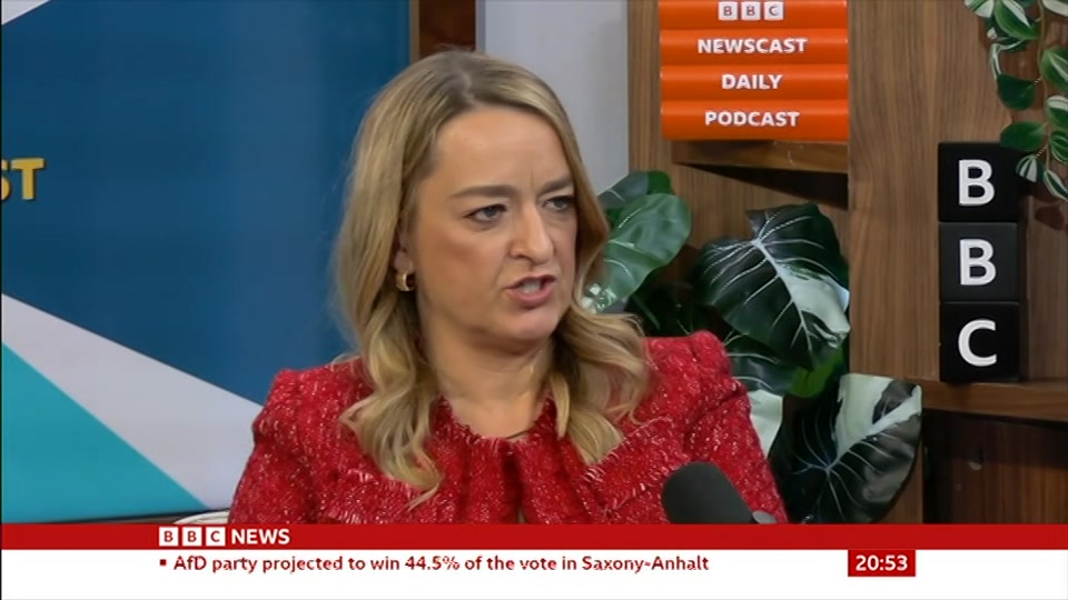 Broadcast still at 23m. BBC News, Newscast, 6 September 2026.