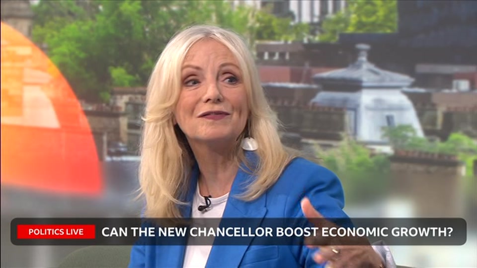 Broadcast still at 15m. BBC Two, Politics Live, 7 September 2026.