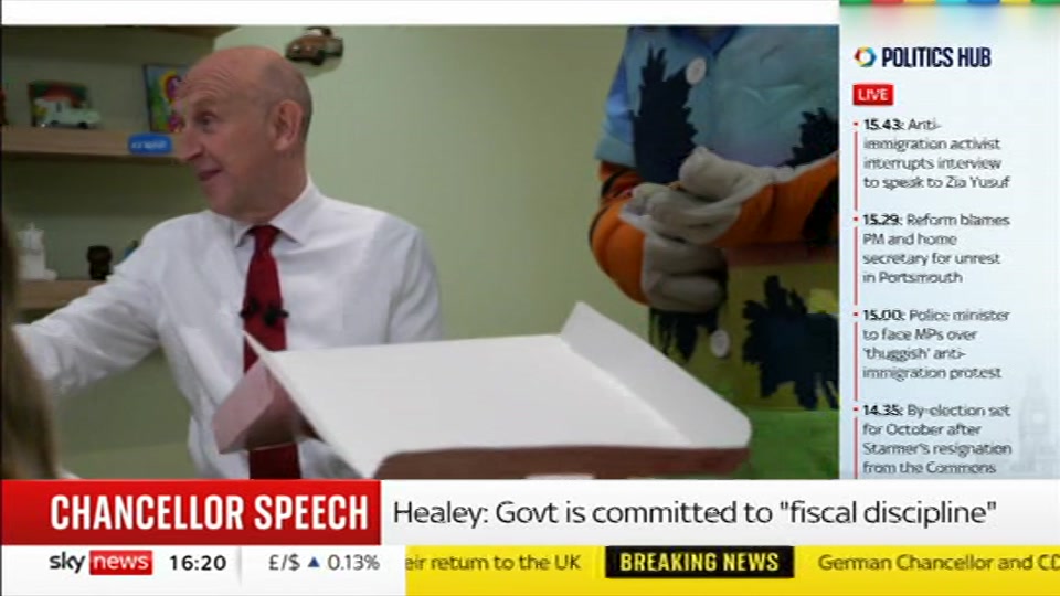 Broadcast still at 20m 30s. Sky News, Sky News Today with Jayne Secker, 7 September 2026.