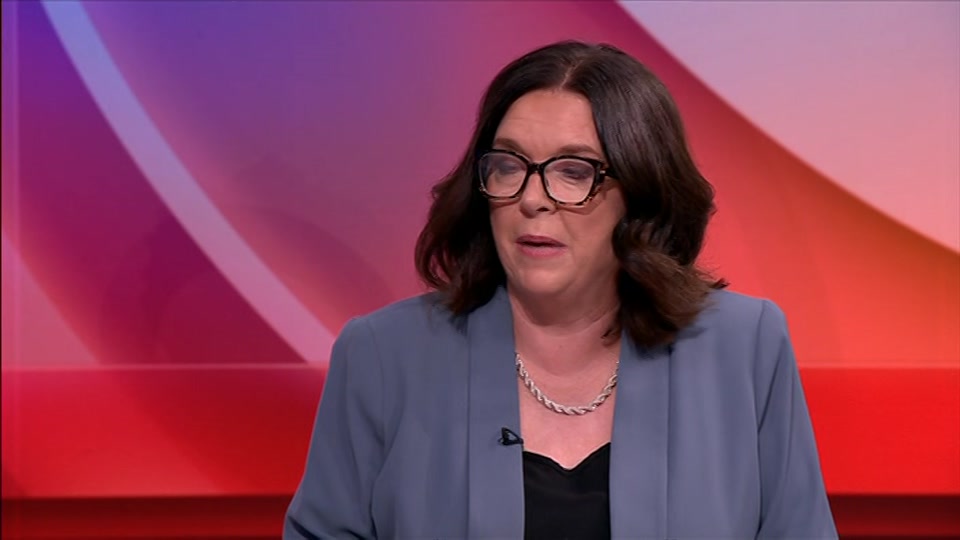 Broadcast still at 9m 30s. BBC One, BBC News and Weather, 7 September 2026.