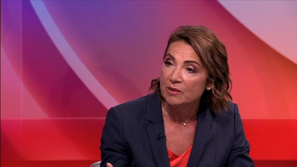 Broadcast still at 23m. BBC One, BBC News and Weather, 7 September 2026.