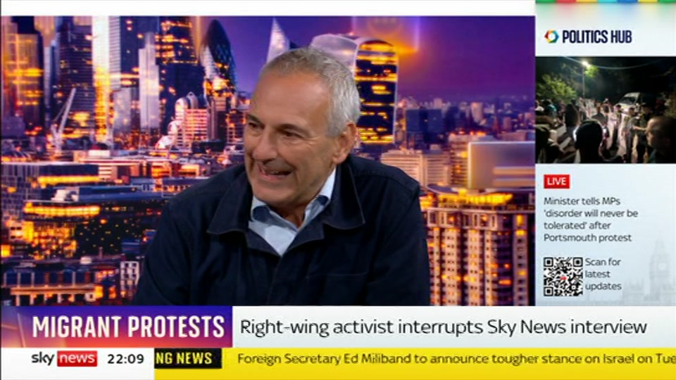 Broadcast still at 9m 30s. Sky News, The Wrap With Anna Botting, 7 September 2026.