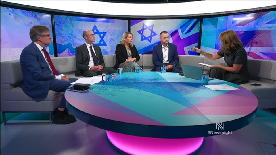 Broadcast still at 6m. BBC Two, Newsnight, followed by Weather, 7 September 2026.