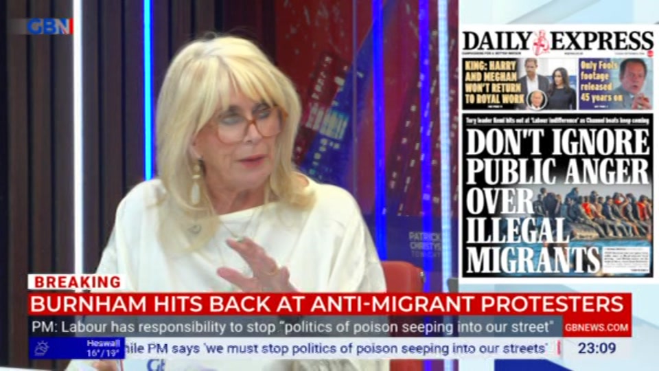Broadcast still at 9m 30s. GB News, New: Patrick Christys Tonight Late..., 7 September 2026.