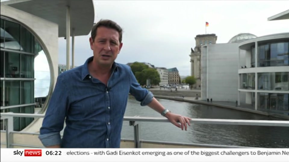 Broadcast still at 22m 30s. Sky News, Mornings, 8 September 2026.