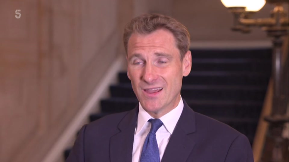 Broadcast still at 0s. Channel 5, 5 News at Lunchtime, 8 September 2026.