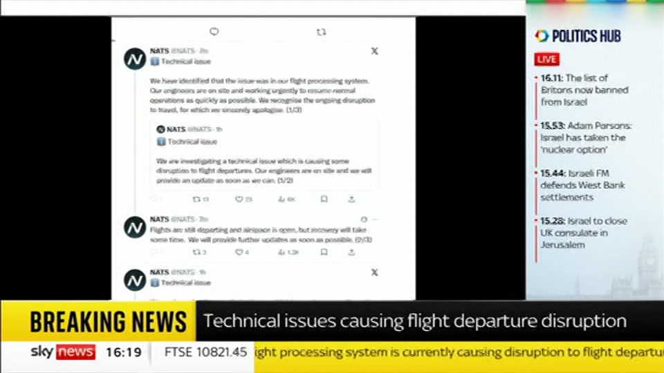 Still from Sky News at 19:30