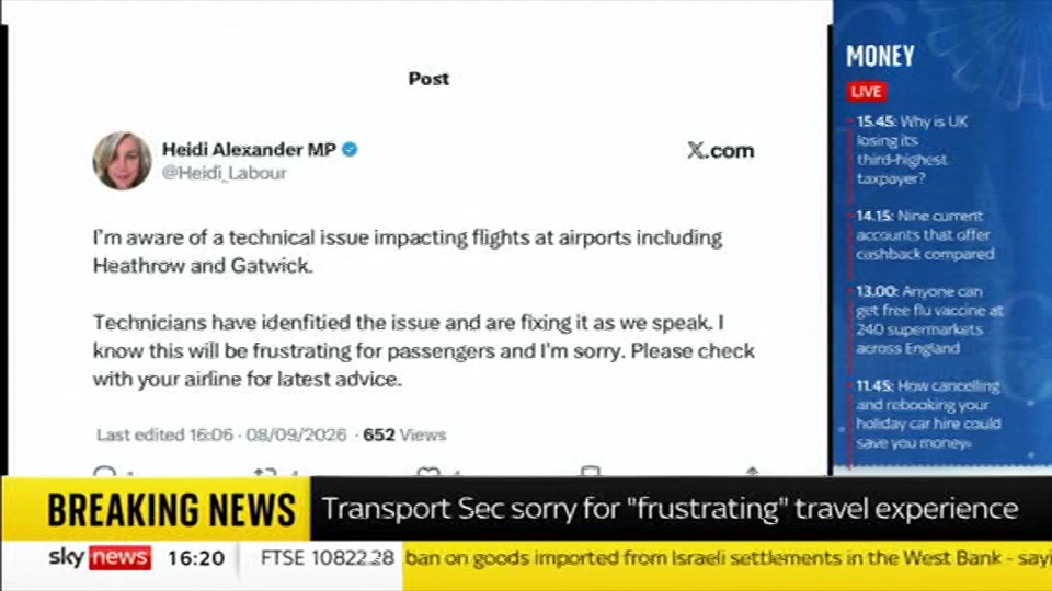 Still from Sky News at 20:30