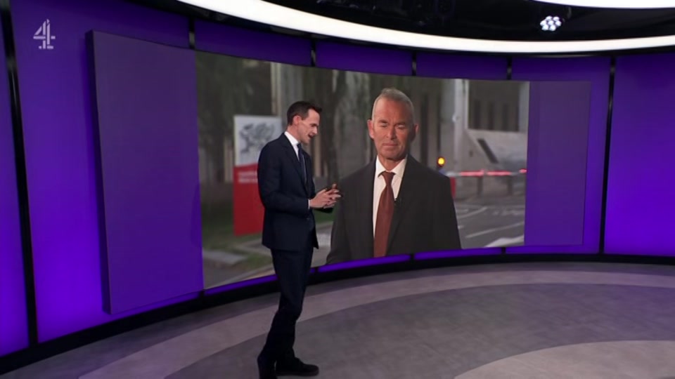 Broadcast still at 23m 30s. Channel 4, Channel 4 News, 8 September 2026.