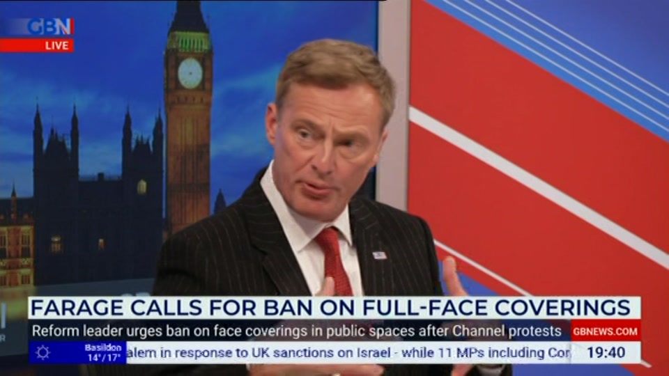 Broadcast still at 40m. GB News, New: GBN Tonight, 8 September 2026.