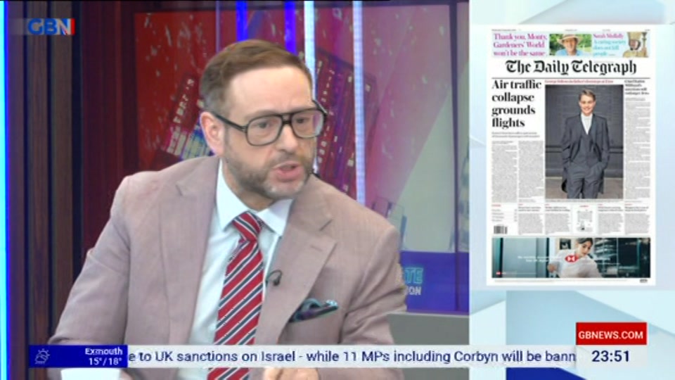 Broadcast still at 51m 30s. GB News, New: Patrick Christys Tonight Late..., 8 September 2026.