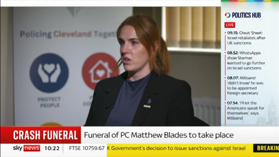Broadcast still at 22m 30s. Sky News, Sky News Today with Gareth Barlow, 9 September 2026.