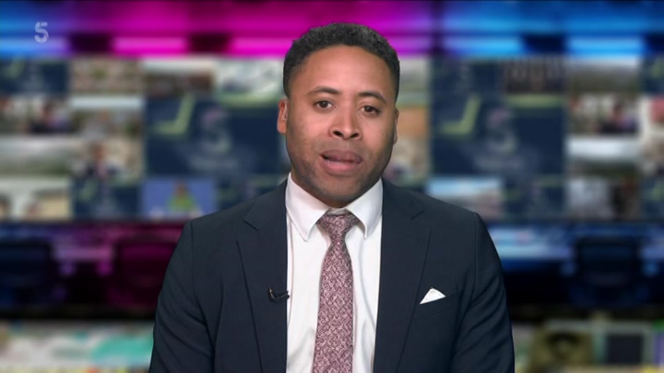 Broadcast still at 1m. Channel 5, 5 News at Lunchtime, 10 September 2026.