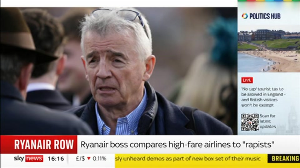 Broadcast still at 16m 30s. Sky News, Sky News Today with Jayne Secker, 10 September 2026.