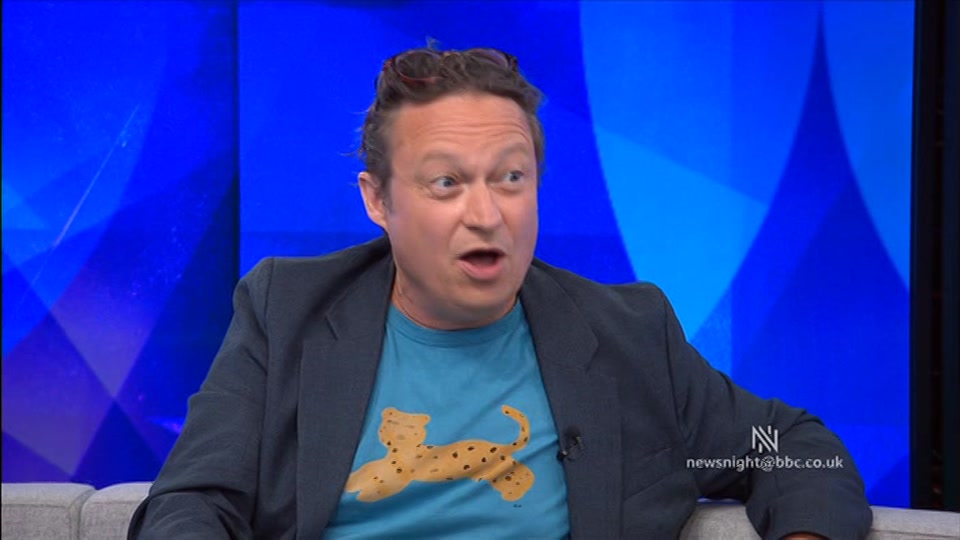 Broadcast still at 26m. BBC Two, Newsnight, followed by Weather, 10 September 2026.