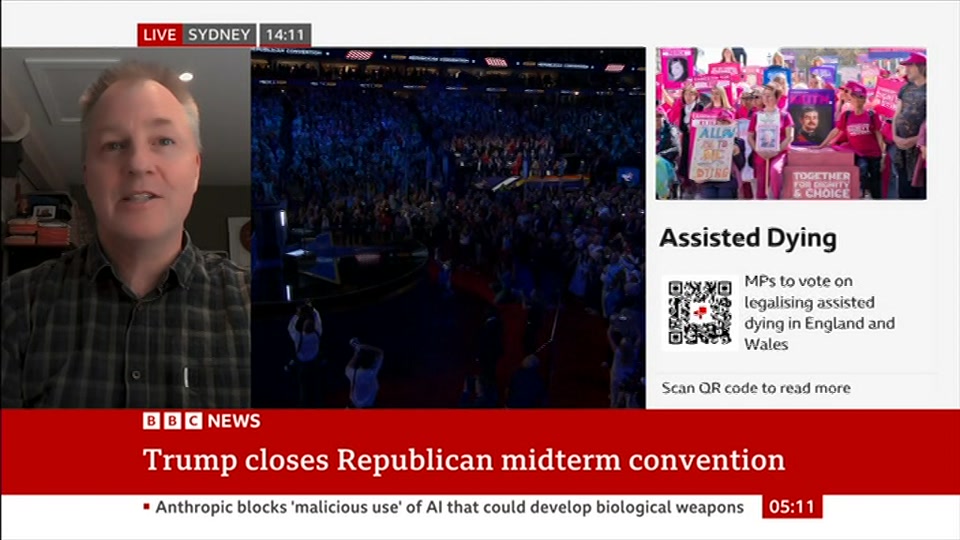 Broadcast still at 11m. BBC News, 11 September 2026.