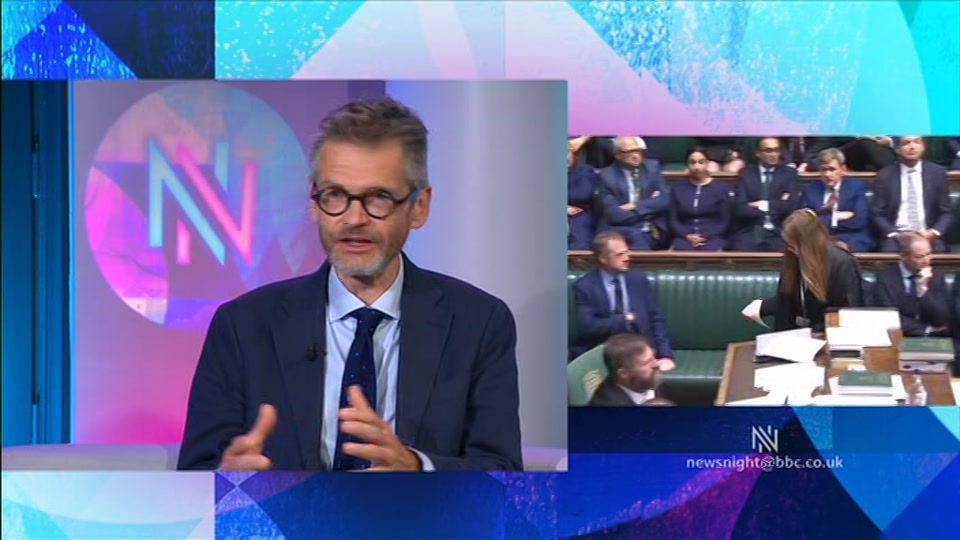 Broadcast still at 25m. BBC Two, Newsnight, followed by Weather, 11 September 2026.