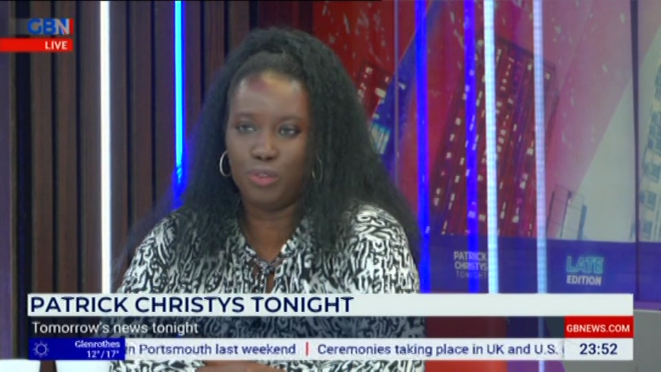Broadcast still at 52m 30s. GB News, New: Patrick Christys Tonight Late..., 11 September 2026.