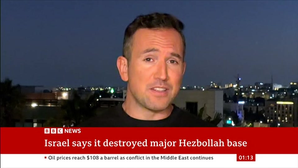 Broadcast still at 13m 30s. BBC News, 12 September 2026.
