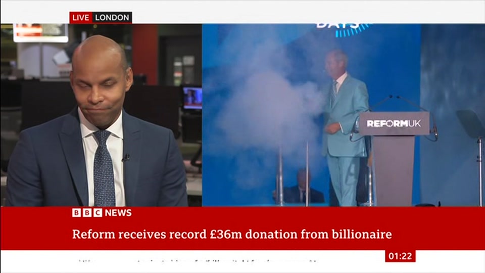 Broadcast still at 22m 30s. BBC News, 12 September 2026.