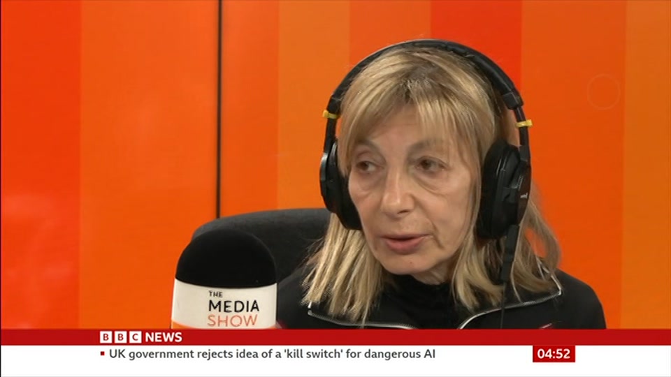 Broadcast still at 22m 30s. BBC News, The Media Show, 12 September 2026.