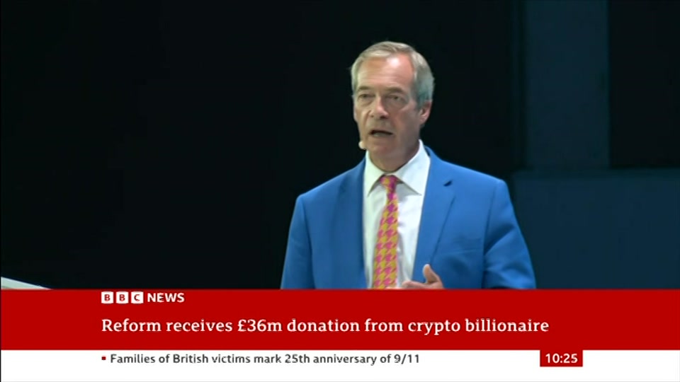 Broadcast still at 25m. BBC News, 12 September 2026.