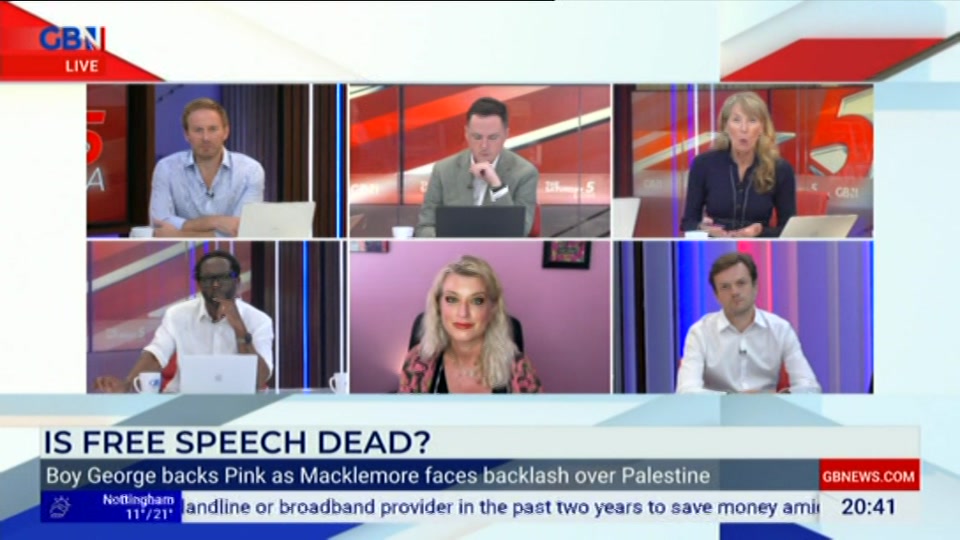Broadcast still at 41m. GB News, New: The Saturday Five Extra, 12 September 2026.