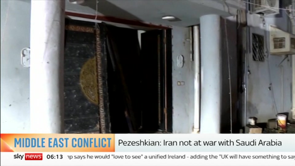 Still from Sky News at 13:00