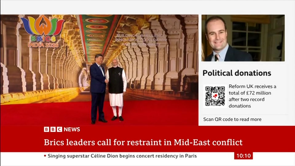 Broadcast still at 10m 30s. BBC News, 13 September 2026.