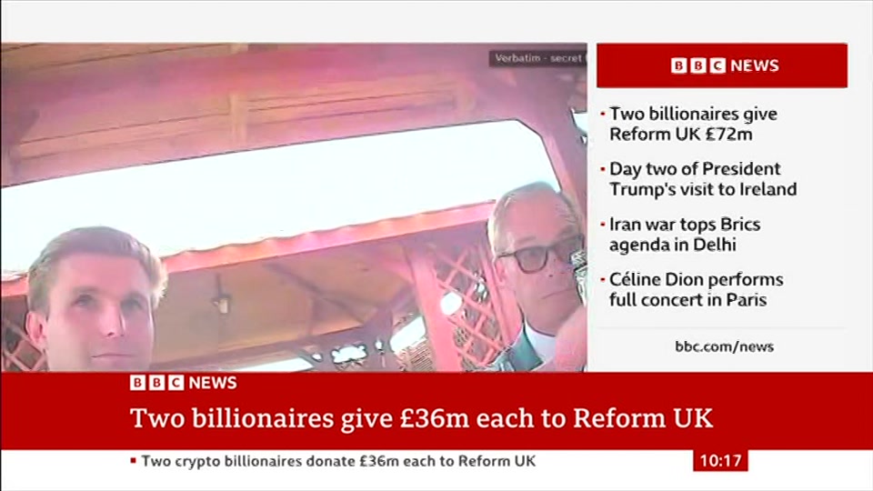 Broadcast still at 17m. BBC News, 13 September 2026.