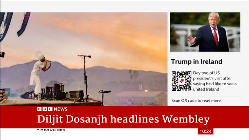 Broadcast still at 24m 30s. BBC News, 13 September 2026.