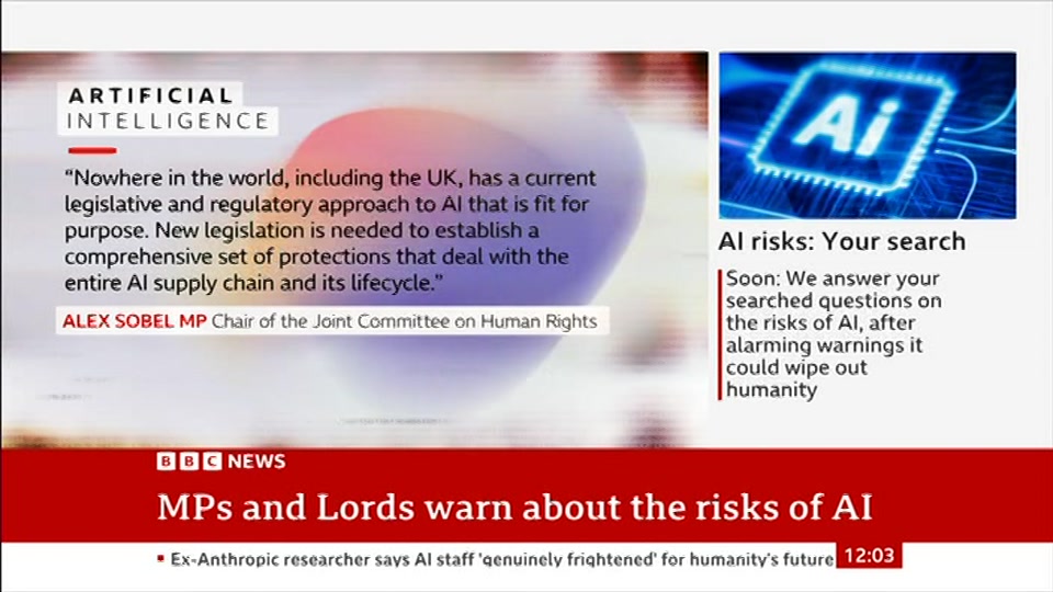 Still from BBC News at 3:00