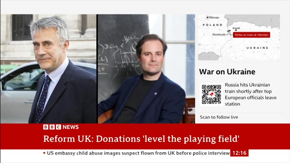 Broadcast still at 16m 30s. BBC News, BBC News Now, 14 September 2026.