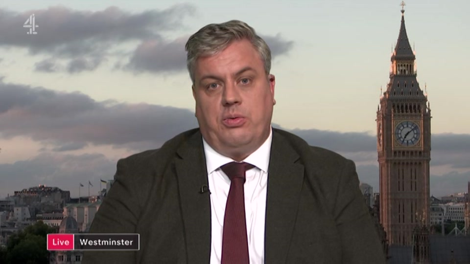 Broadcast still at 8m 30s. Channel 4, Channel 4 News, 14 September 2026.