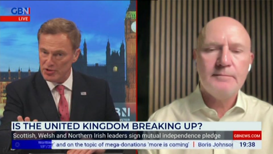 Broadcast still at 38m. GB News, New: GBN Tonight, 14 September 2026.