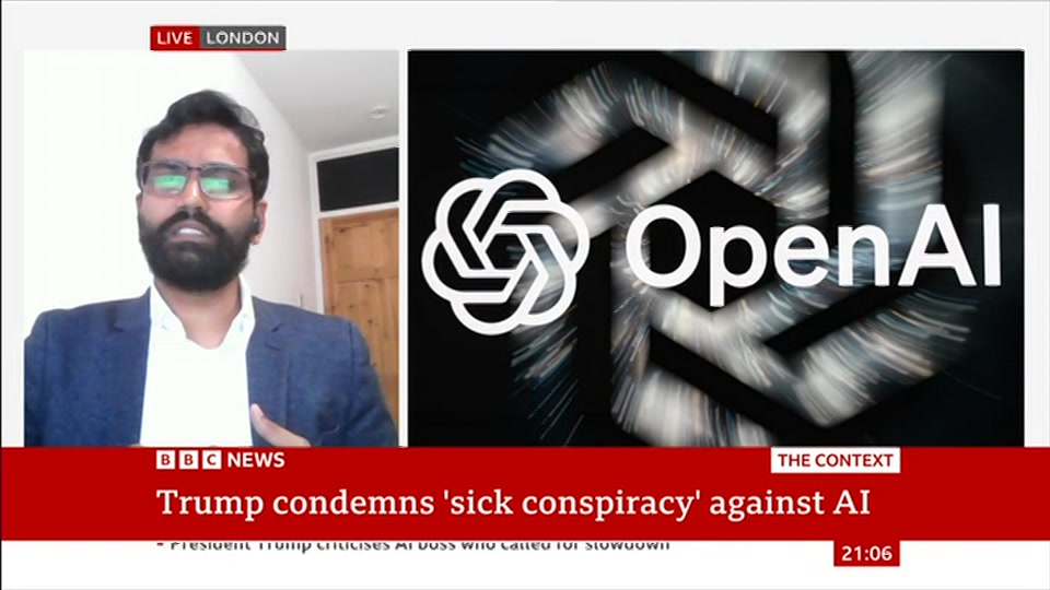Broadcast still at 6m 30s. BBC News, The Context, 14 September 2026.