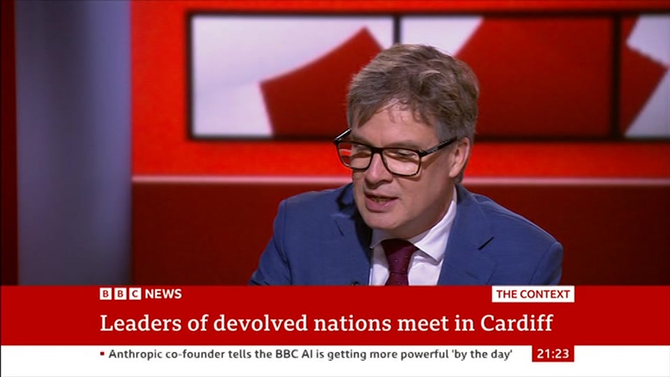 Broadcast still at 23m 30s. BBC News, The Context, 14 September 2026.