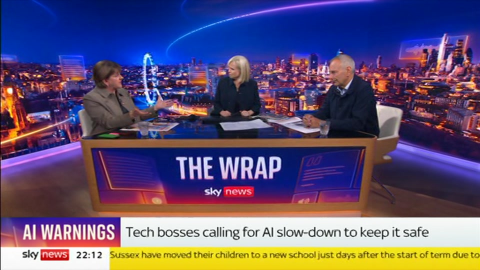 Broadcast still at 12m. Sky News, The Wrap With Anna Botting, 14 September 2026.