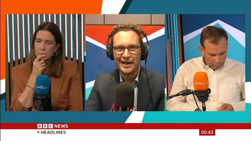 Broadcast still at 13m. BBC News, Newscast, 14 September 2026.