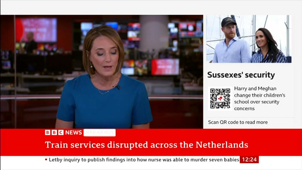 Broadcast still at 24m 30s. BBC News, BBC News Now, 15 September 2026.