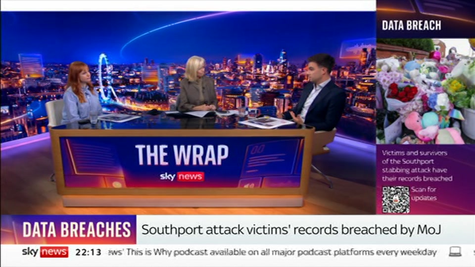 Broadcast still at 13m 30s. Sky News, The Wrap With Anna Botting, 15 September 2026.