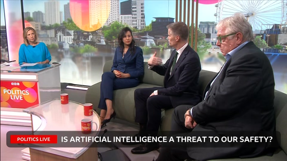 Broadcast still at 4m. BBC Two, Politics Live, 15 September 2026.