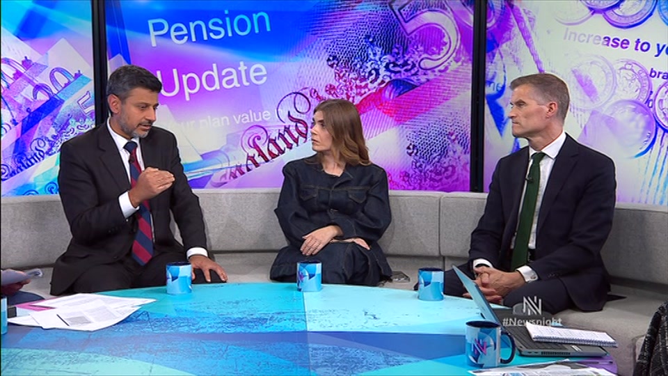 Broadcast still at 26m. BBC Two, Newsnight, followed by Weather, 15 September 2026.